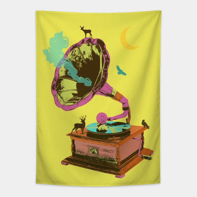 NATURE GRAMOPHONE Tapestry by Showdeer