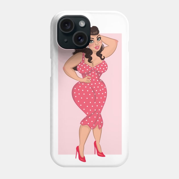 Curvy Pin Up Girl Phone Case by monicasan