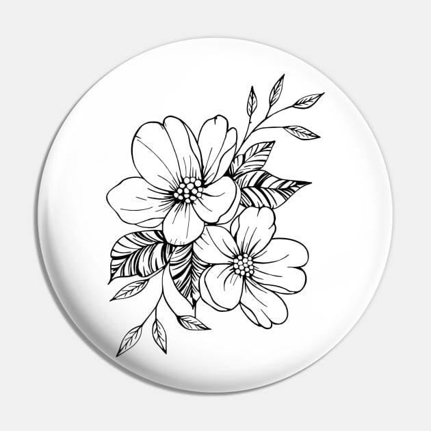 Floral Outline Pin by Klthomas14