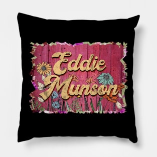 Classic Munson Personalized Flowers Proud Name Pillow