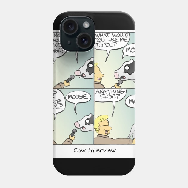 Cow Interview Phone Case by cartoonistnate