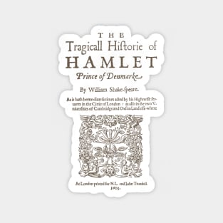 Shakespeare, Hamlet 1603 Magnet