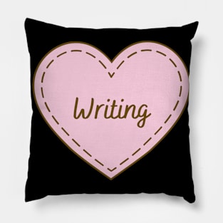 I Love Writing Simple Heart Design Pillow
