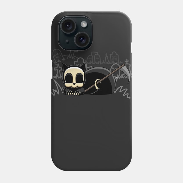 Grim Reapets - Coffin the Cat - Grim Pets Phone Case by prettyinink