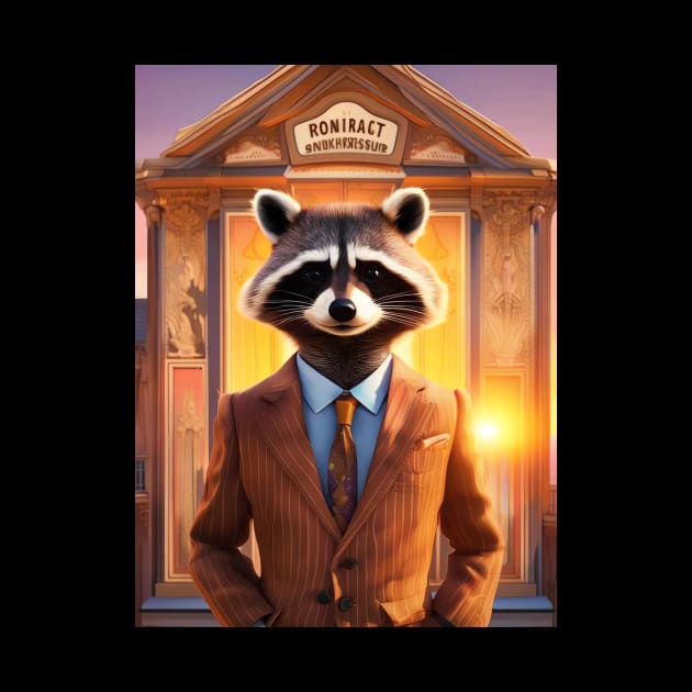 Cute racoon in a suit by miamia