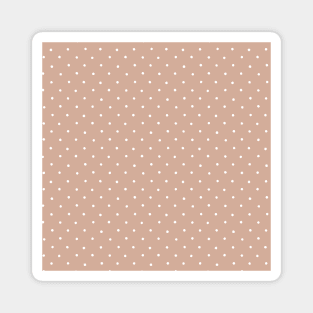 Polka dots White and Taupe spots dots Magnet