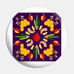 Yomim Noraim deep purple print Pin