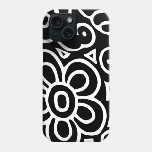 Black Floral Pattern Phone Case