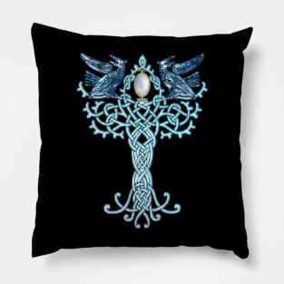 Wonderful celtic cross with crows Pillow