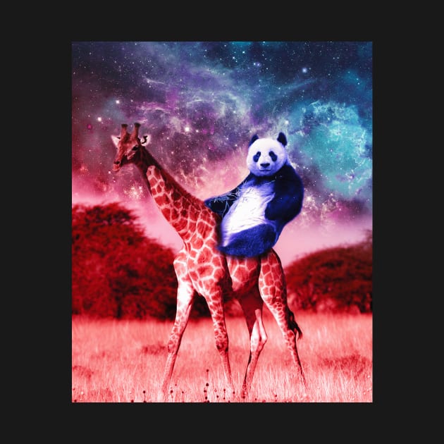 Trippy Panda Riding Giraffe In Space by Random Galaxy