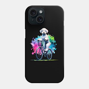 Watercolor Bedlington Terrier Biking Phone Case