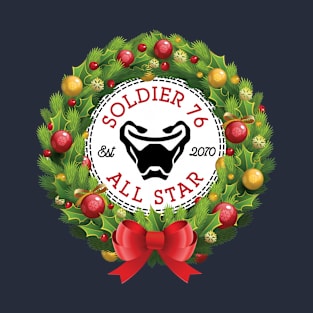 Christmas All Star Overwatch Soldier 76 Wreath T-Shirt