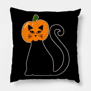 HALLOWEEN CAT- Pumpkin Head Pillow