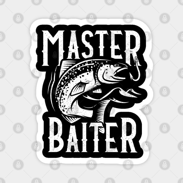 Master Baiter white print Magnet by G! Zone