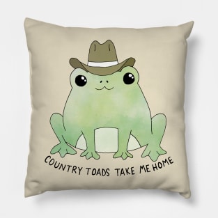 Country Toads Take me Home Pillow