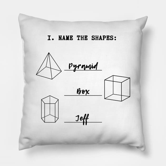 Geometry Quiz: Name the Shapes Funny Child Answers (MD23QU11) Pillow by Maikell Designs