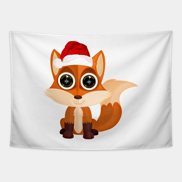 Christmas Fox Tapestry by adamzworld