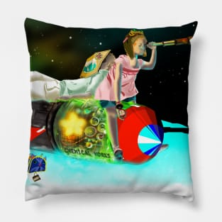 DRIFT: Two Children on a Home-Made Rocket in Outer Space Pillow