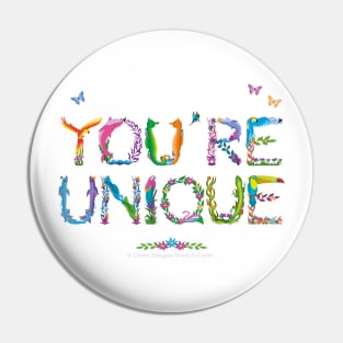 YOU'RE UNIQUE - tropical word art Pin