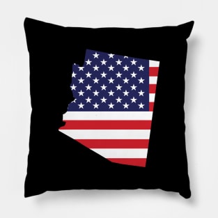 Arizona State Shape Flag Background Pillow