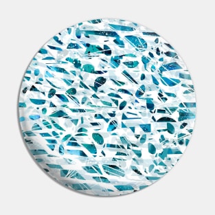 Terrazzo Abstract Pattern Blue Pin