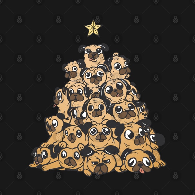 Funny Pug Christmas Tree by Krishnansh W.