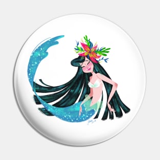 Mermaid black hair Pin