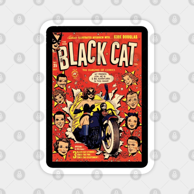 BLACK CAT Vintage Comic Book Magnet by RCDBerlin