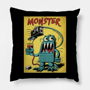 Random Blue Monster Pillow