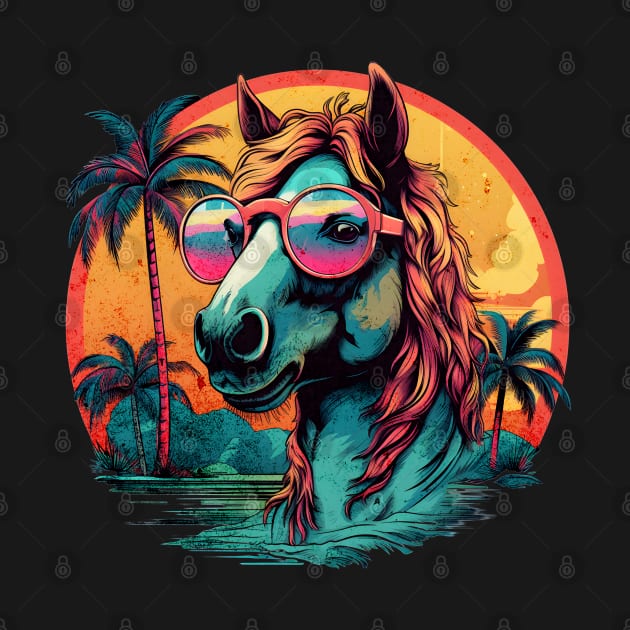 Retro Wave Morgan Horse by Miami Neon Designs