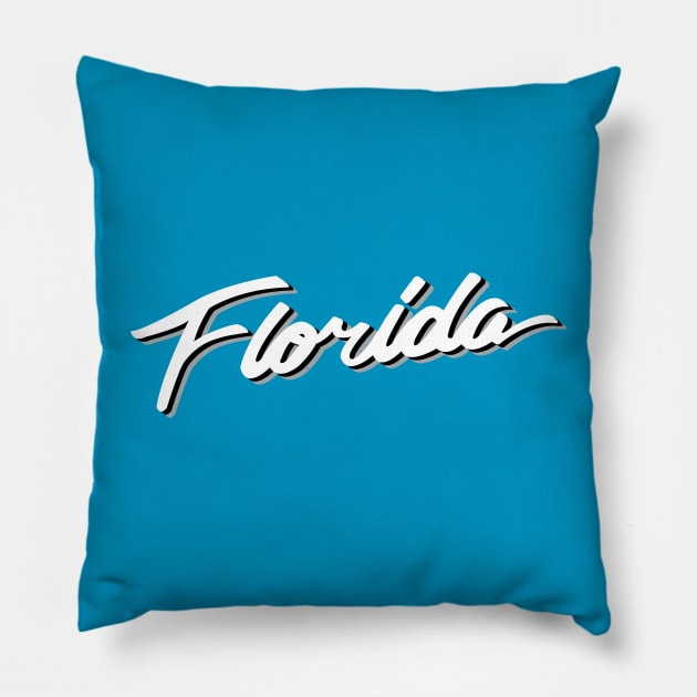 Florida Arena White Black Gray Pillow by Fish & Cats Shop