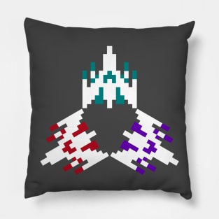 Retro Rocket Ships Pillow