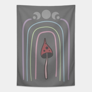 Rainbow Moon Mushroom Tapestry