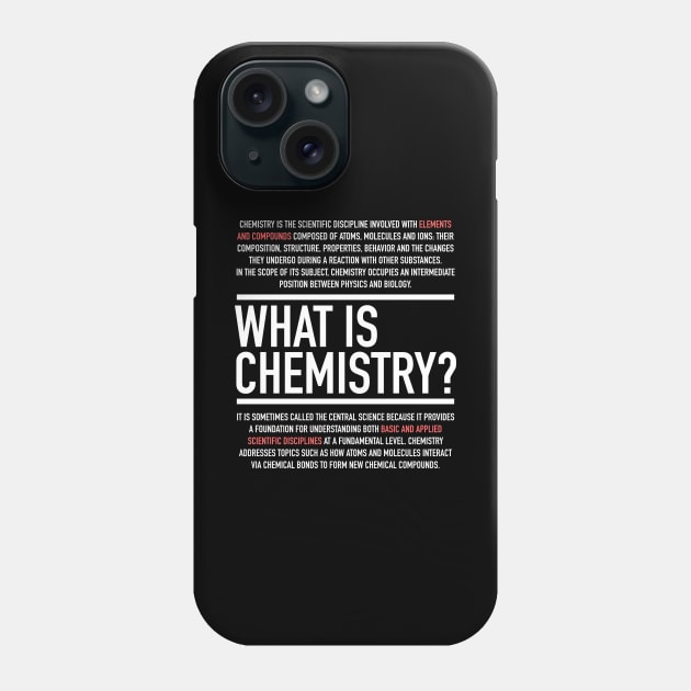 Chemistry Defined - Chemistry Teacher Phone Case by Hidden Verb