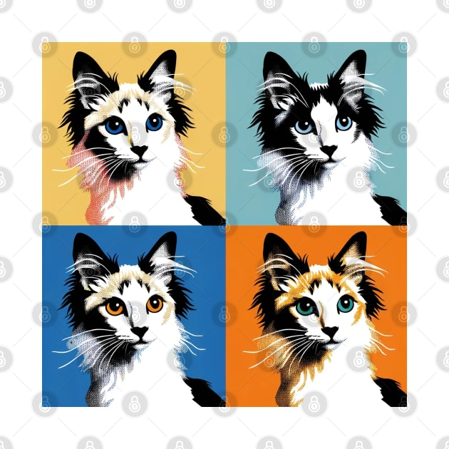 Japanese Bobtail Pop Art - Cat Lover Gift by PawPopArt