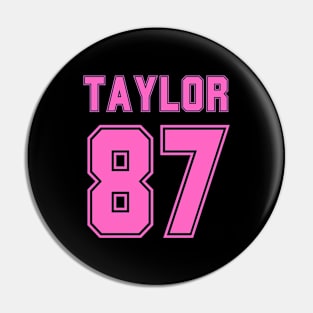 Pink Numbers Taylor 87 Pin