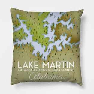 Lake Martin travel poster Pillow