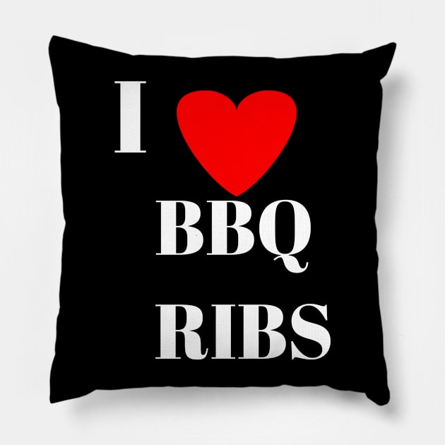 I love bbq ribs barbeque Pillow by Spaceboyishere