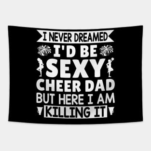 Cheer Dad Family Father Cheerleader Squad Tapestry