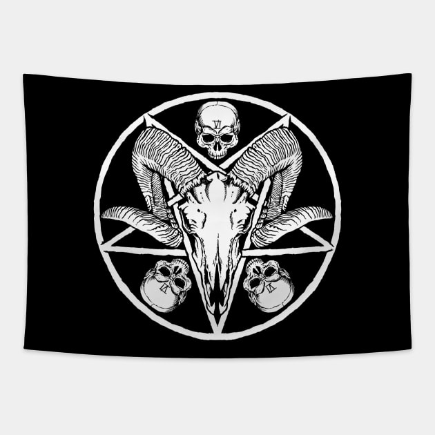 Skull Pentagram Tapestry by ZugArt01