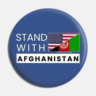 Stand with Afghanistan (back design, dark background) Pin