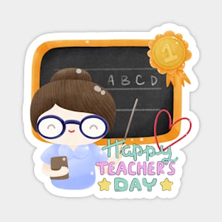 Happy teacher day, best teacher Magnet