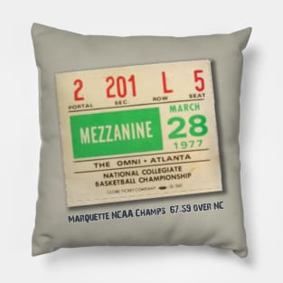 1977 Marquette Ticket Stub Pillow