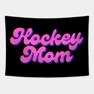 Hockey Mom Pink and Purple Script Text Tapestry