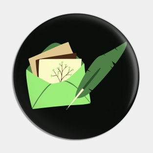 Letter Writing (green) Pin