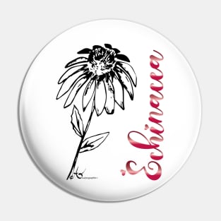 Echinacea Flower Art Print Pin