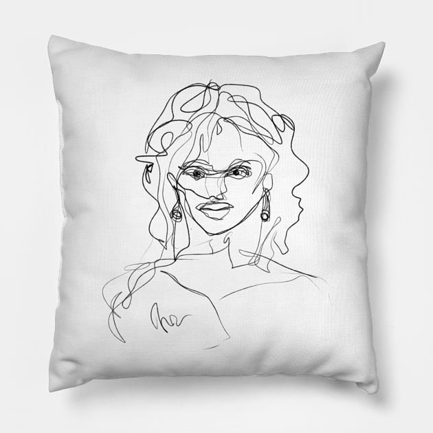 Sketch Portrait Pillow by Demonic cute cat