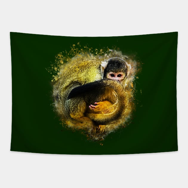 Squirrel Monkey Tapestry by ElviraDraat