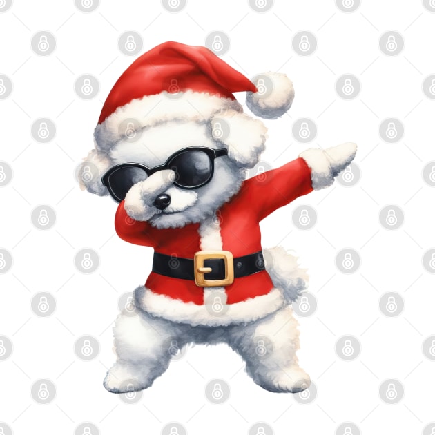 Christmas Bichon Frise Dog Dabbing Dance by Chromatic Fusion Studio