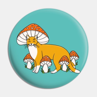 Cute Mushroom Cat Pin